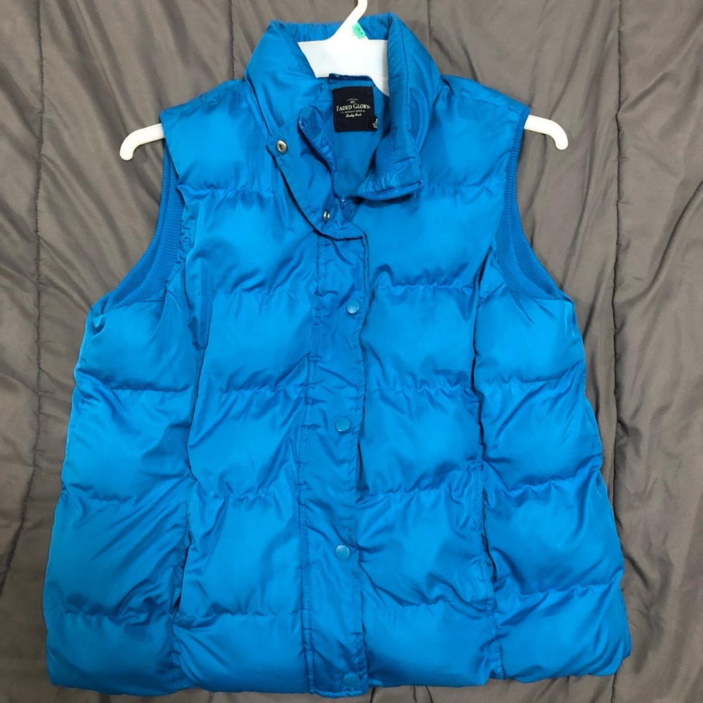 Blue puffer vest